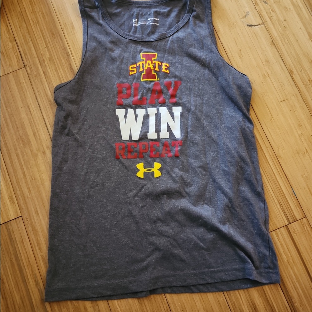 Under Armour Tank Iowa State Cyclones youth large loose fit grey cardinal gold
